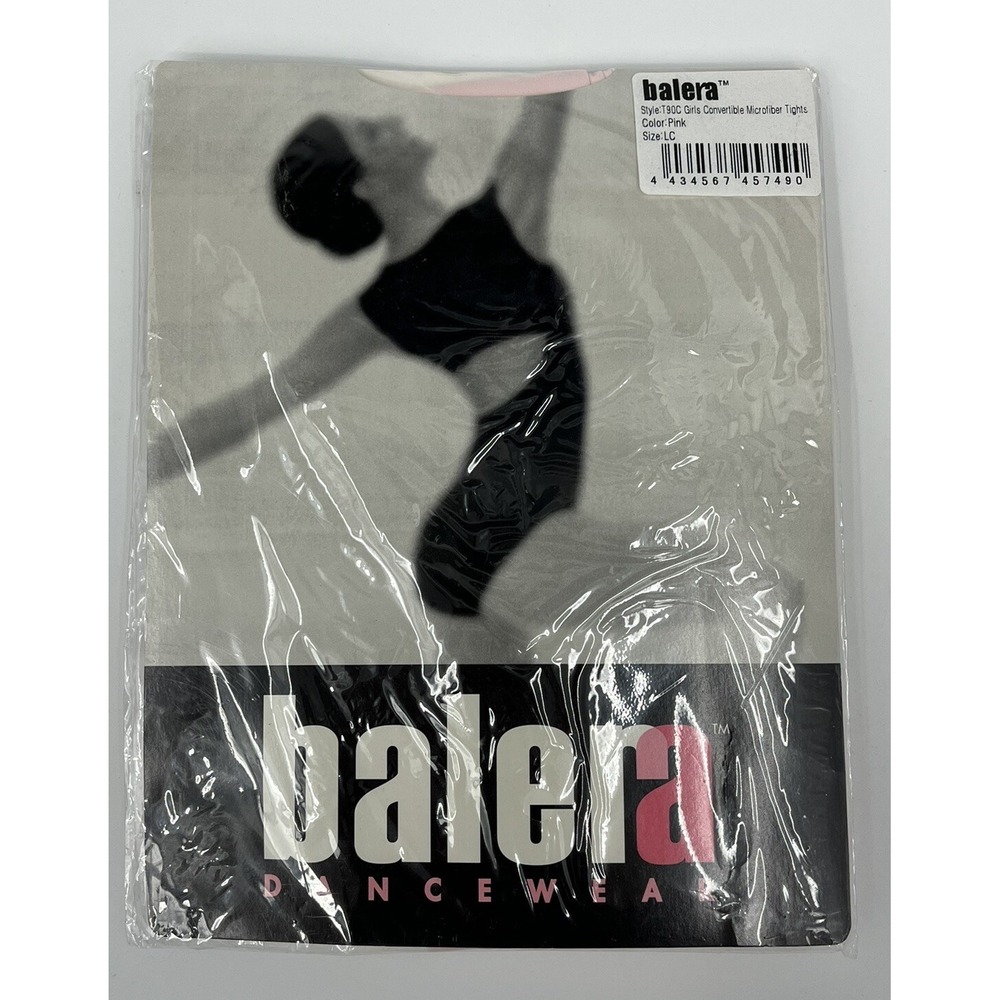 NIP Balera Girls Dance Tights Pink Size LC Convertible Tights Style T90C